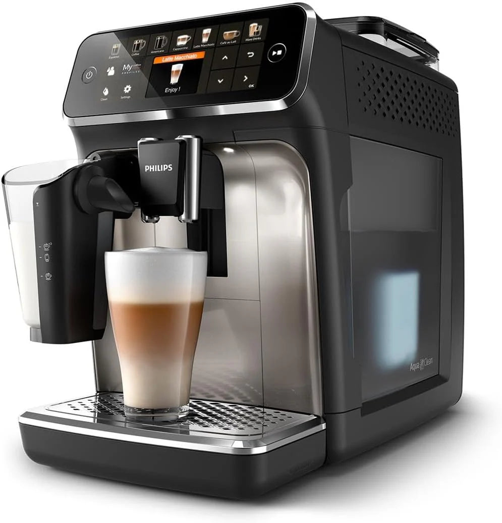 PHILIPS EP5547/90 Serie 5500 LatteGo 19 Kaffeespezialitäten Kaffeevollautomat Schwarz verchromt