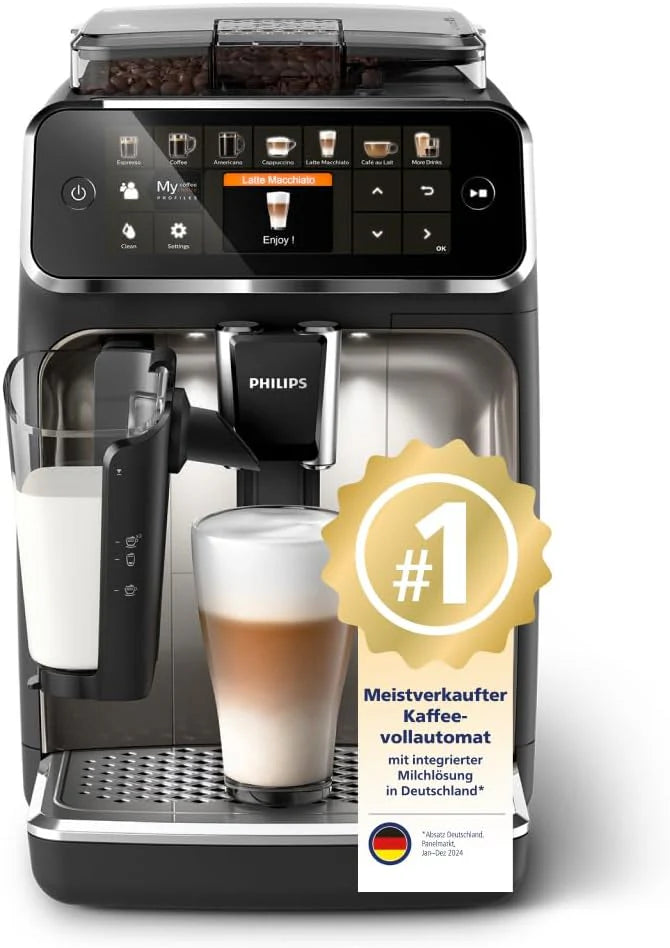 PHILIPS EP5547/90 Serie 5500 LatteGo 19 Kaffeespezialitäten Kaffeevollautomat Schwarz verchromt